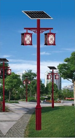 3-4米紅色屏風(fēng)臂方形雙燈頭太陽能